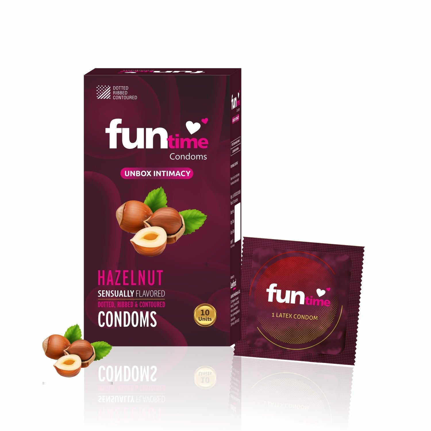 Flavoured Dotted, Ribbed & Contoured Condoms - Hazelnut – Cosmacia